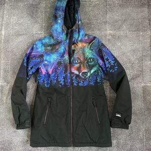 Womens Volcom Active Insulated Wolf Starry Night Black Snowboard Ski Jacket Sz M
